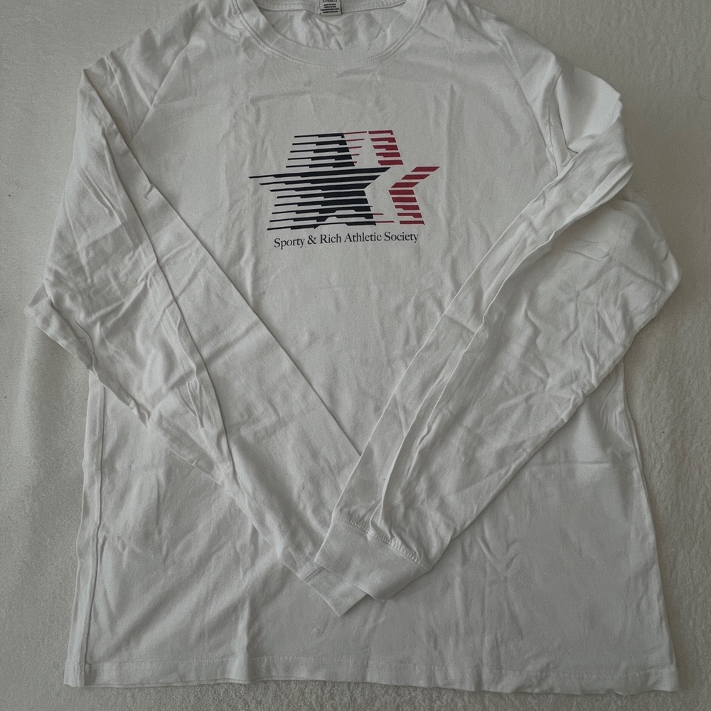 Sporty & Rich Graphic Long Sleeve Tee - White